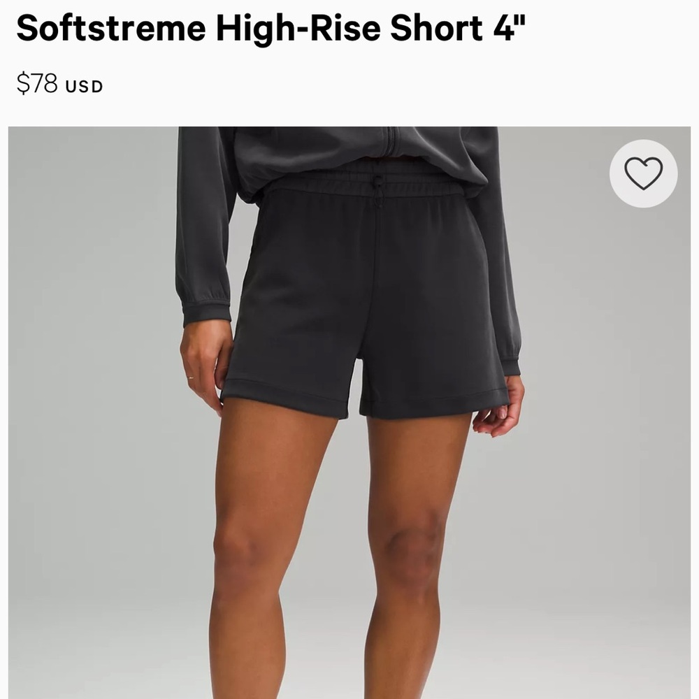 Lululemon Softstreme High-Rise Short 4"